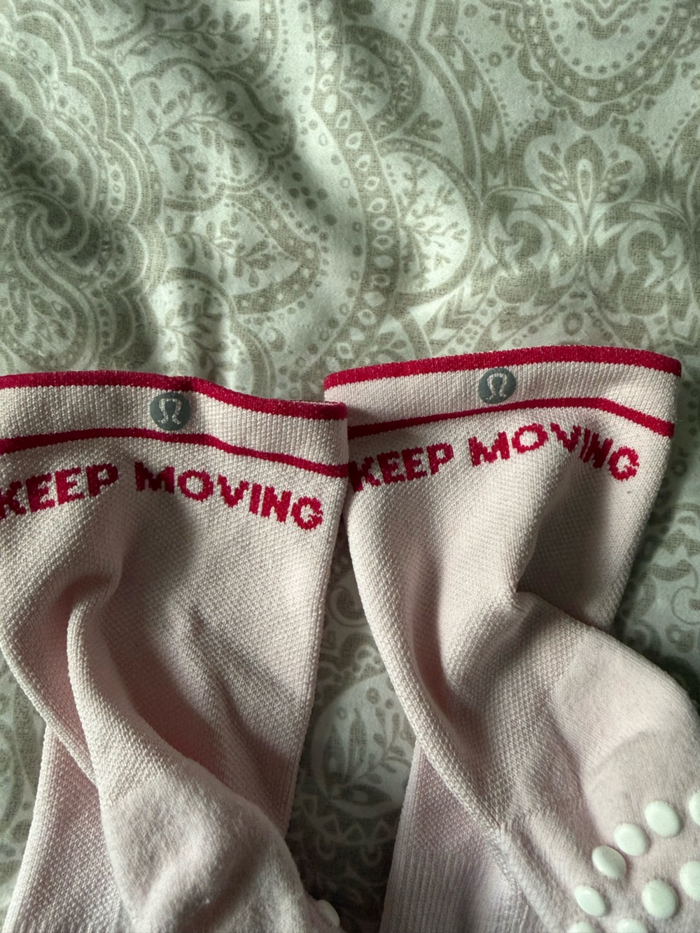 NWOT lululemon athletica Pilates/Barre socks with Bright Pink Trim